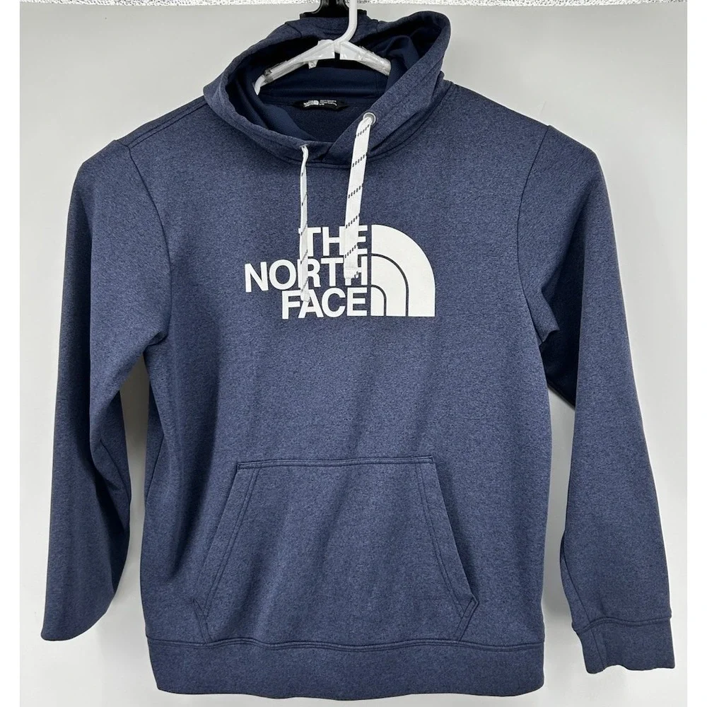 The North Face Graphic Logo Front Hoodie Polyester Blue Men's Large